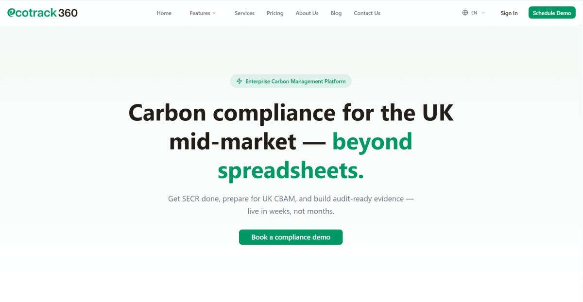 EcoTrack360 – Carbon Management & ESG Compliance Platform